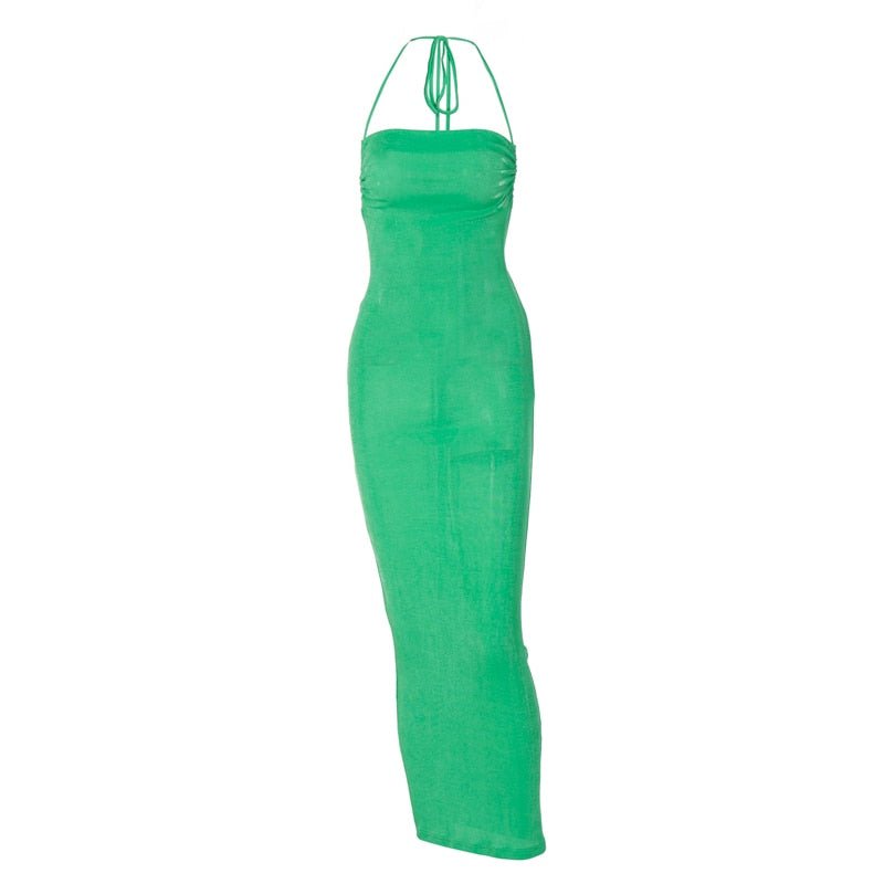 Sleeveless Backless Slit Maxi Dress