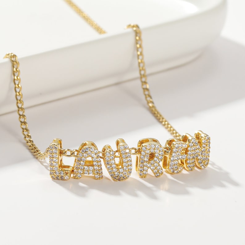 Personalized Bubble Letter Necklace