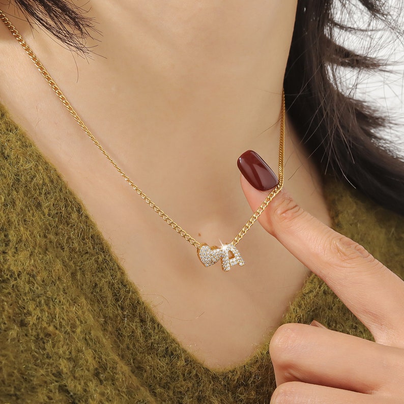 Personalized Bubble Letter Necklace