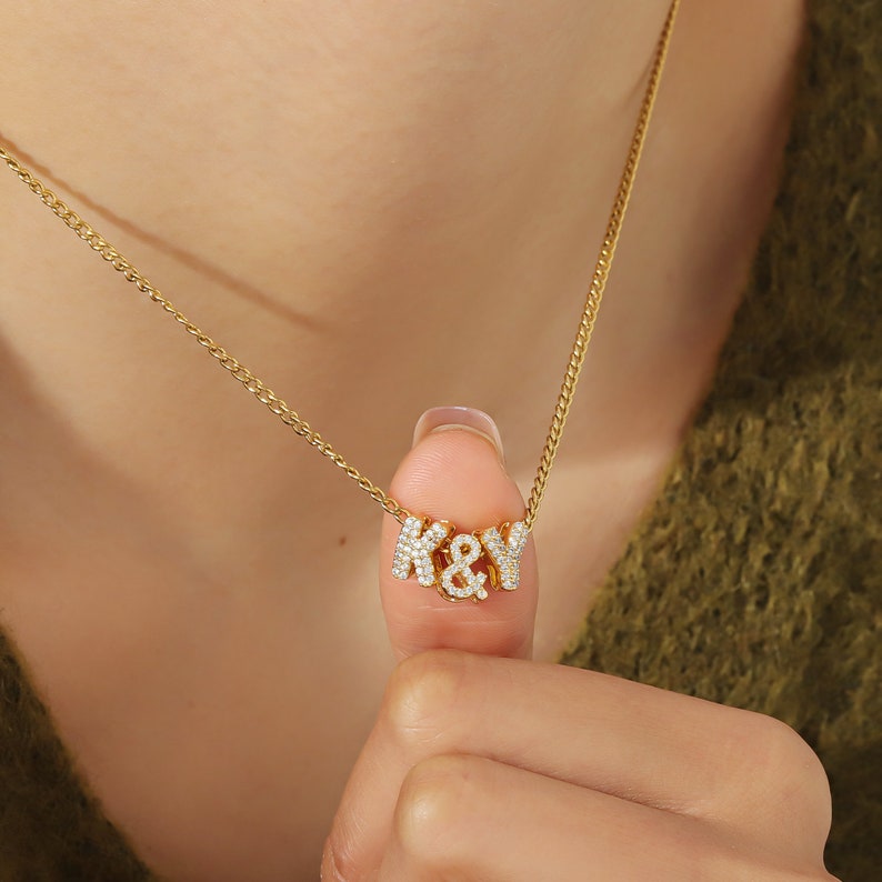 Personalized Bubble Letter Necklace