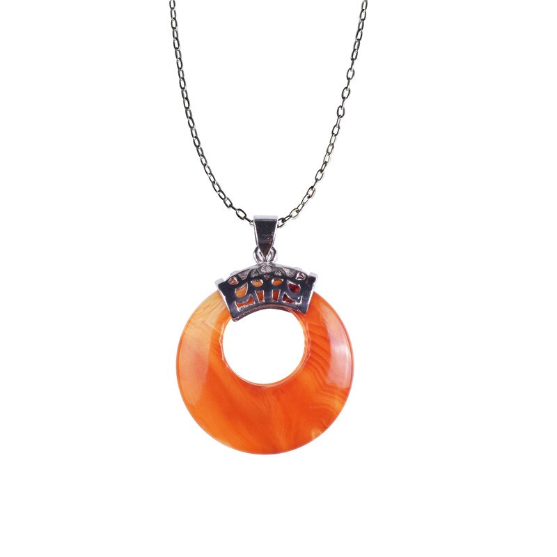 Round Stone Pendant Necklace