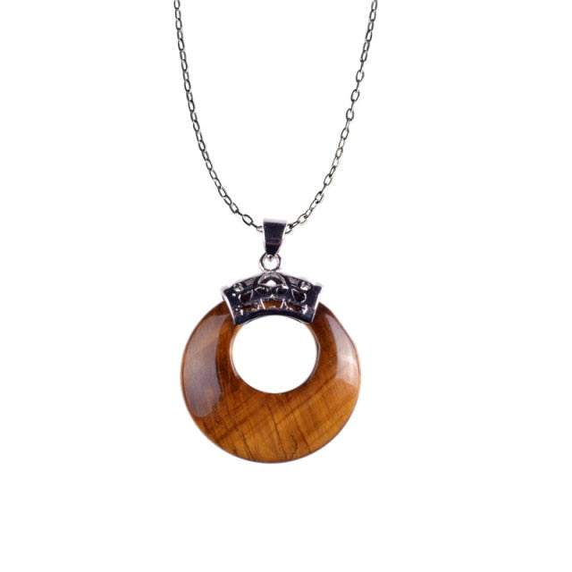 Round Stone Pendant Necklace