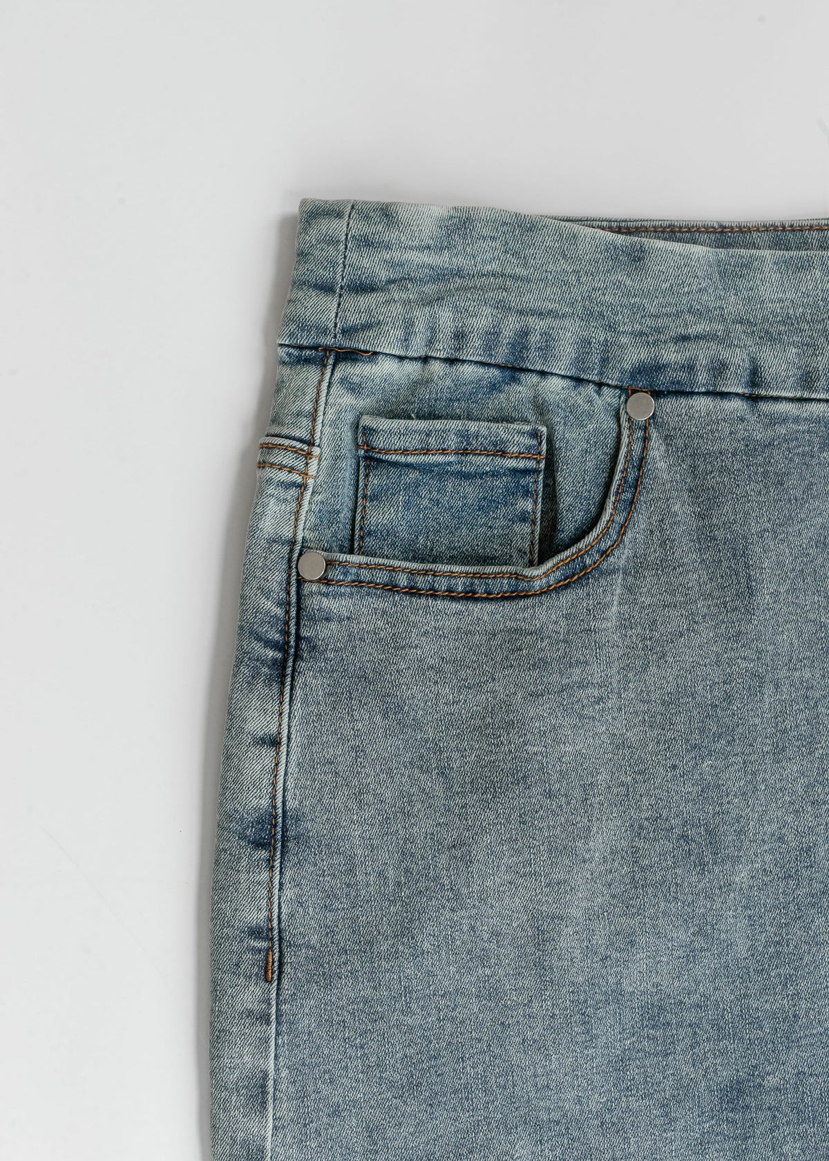 Sandra Classic Wash Midi Denim Skirt